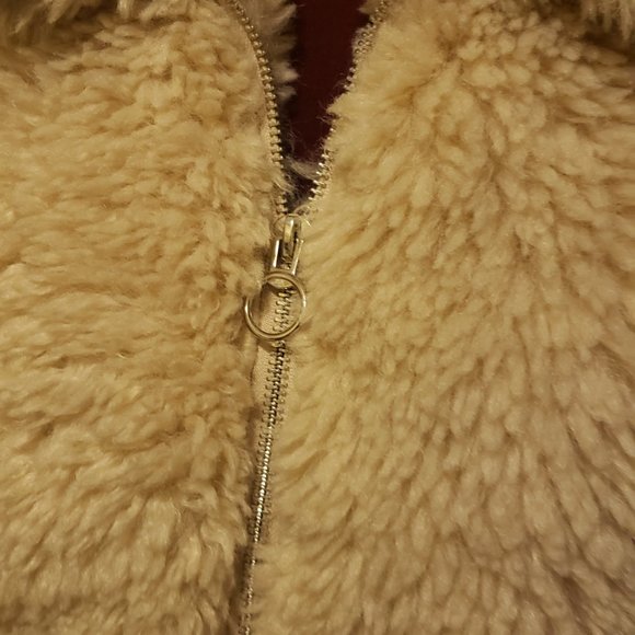 Women's Topshop Jonas Faux Shearling Jacket, (Med)- Ivory - Picture 3 of 4